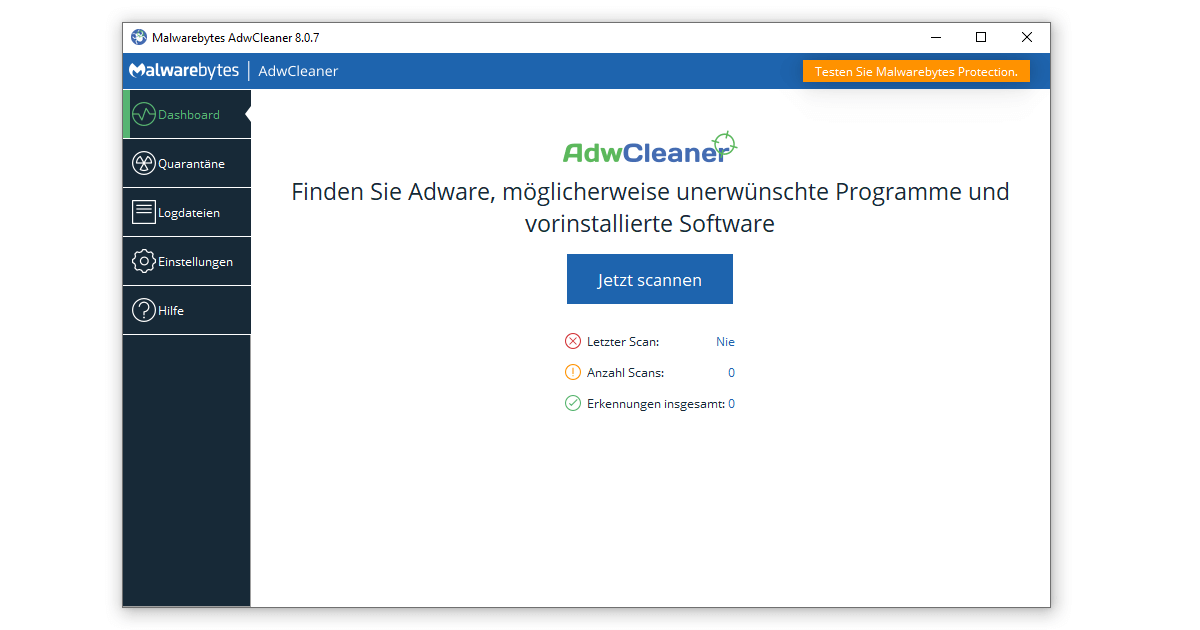 Adware, möglicherweise unerwünschte Programme sowie vorinstallierte Software entlarven