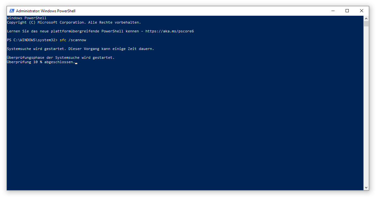 Falls dein Windows Update fehlerhaft ist, benutz das Kommandozeilenwerkzeug DISM