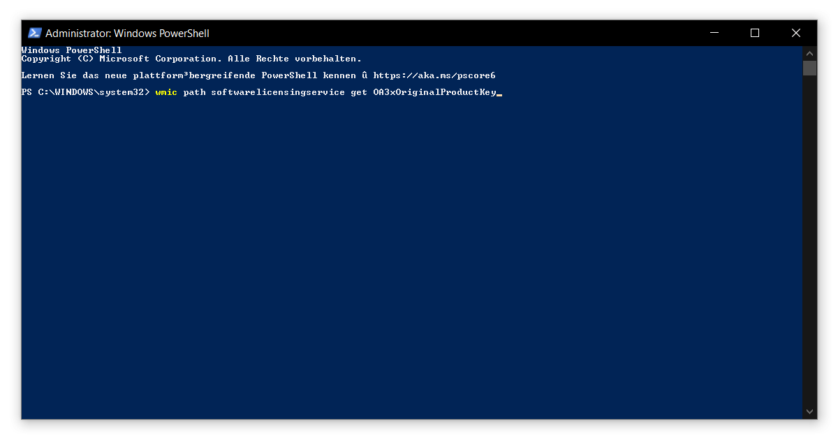 Direkt in Windows den Product Key auslesen