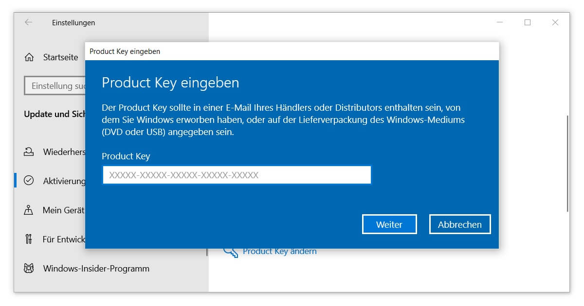 Upgrade Windows 10 Home auf Windows 10 Pro Guide 